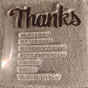 clear rubber stamps Thanks and more New stamp